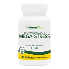 Natures Plus, Mega-Stress, тривале вивільнення, 30 таблеток (NAP-01250), фото