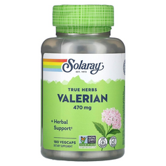 Solaray, валеріана, 470 мг, 180 вегетаріанських капсул (SOR-01631), фото