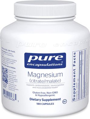 Pure Encapsulations, магній цитрат/малат, 120 мг, 180 капсул (PE-00436), фото