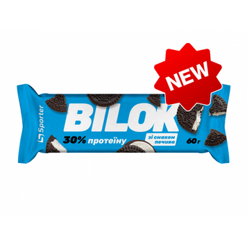 Sporter, Батончик BILOK 30% протеина, печенье, 60 г - 1/24 (SPO-72288), фото