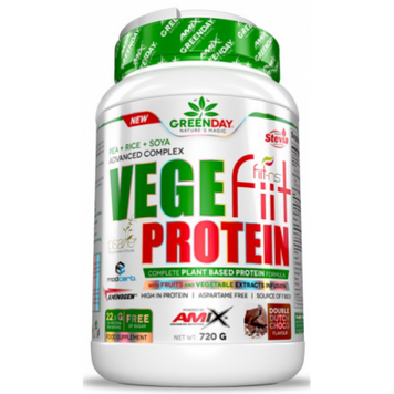 Amix, GreenDay Vege-Fiit Protein, подвійний шоколад, 720 г (817902), фото