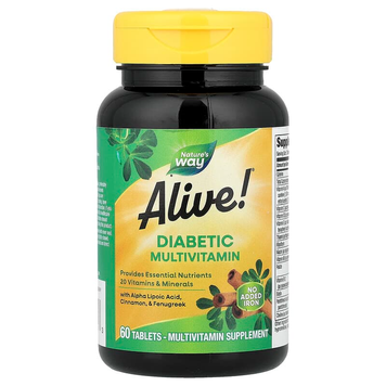 Мультивітаміни для людей із діабетом Nature's Way Alive! Diabetic Multivitamin - 60 таблеток, фото