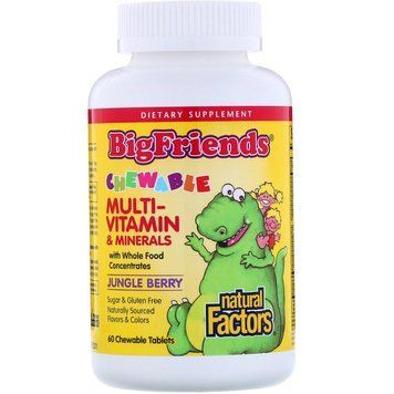 Мультивітаміни для дітей, Мulti Vitamin Minerals, Natural Factors, 60 жувальних таблеток (NFS-01549), фото