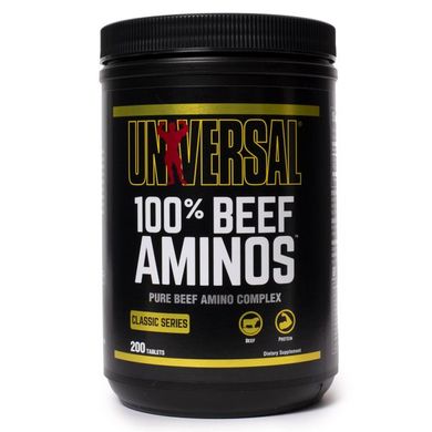 Universal Nutrition, 100% Beef Aminos, 100% амінокислот яловичини, 200 таблеток (UNN-01065), фото