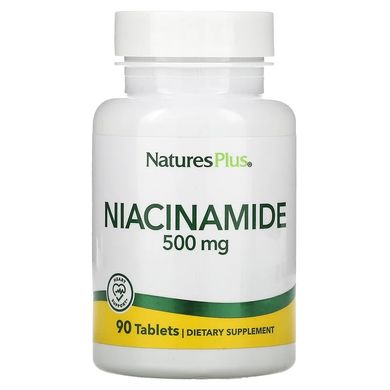 Nature's Plus, NaturesPlus, никотинамид, 500 мг, 90 таблеток (NAP-01890), фото