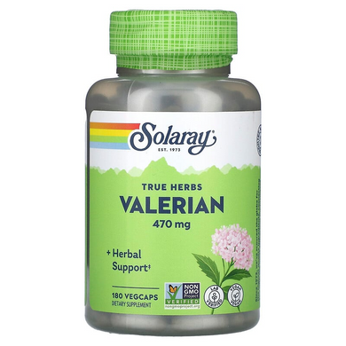 Solaray, валериана, 470 мг, 180 вегетарианских капсул (SOR-01631), фото