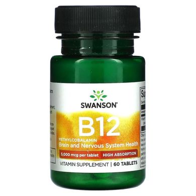 Swanson, Витамин B12, 5000 мкг, 60 таблеток (SWV-02122), фото