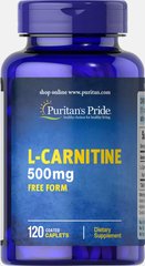 Л-карнітин, L-Carnitine, Puritan's Pride, 500 мг, 120 капсул (PTP-16830), фото