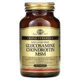 Глюкозамин, хондроитин и МСМ тройная сила Solgar Triple Strength Glucosamine Chondroitin MSM - 60 таблеток, фото
