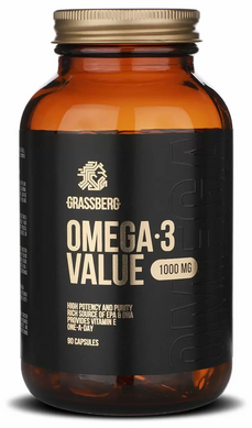 Омега-3, Value, Grassberg, 1000 мг, 90 капсул (GSB-091924), фото