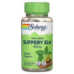 Скользкий вяз, Slippery Elm, Solaray, 400 мг, 100 капсул (SOR-01590), фото