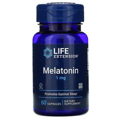 Life Extension, мелатонин, 1 мг, 60 капсул (LEX-32906), фото
