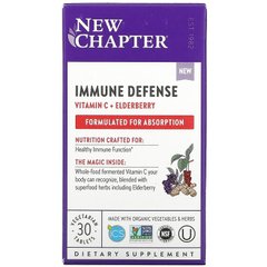 New Chapter, Immune Defense, Vitamin C + Elderberry, Иммунная защита, витамин C и бузина, 30 вегетарианских таблеток (NCR-90344), фото