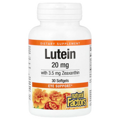 Natural Factors, лютеїн, 20 мг, 30 м'яких пігулок (NFS-01031), фото