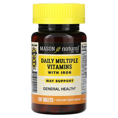 Mason Natural, Мультивітаміни із залізом на кожен день, 100 таблеток (MAV-00001), фото