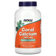 Now Foods, кальций из кораллов, 1000 мг, 250 растительных капсул (NOW-01279), фото
