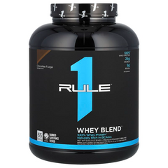 Rule 1, R1 Whey Blend, Сывороточный протеин, шоколадная помадка, 2270 г (816701), фото