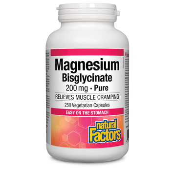 Бисглицинат + оксид магния 200 мг Natural Factors Magnesium Bisglycinate + Oxide - 250 вегетарианских капсул, фото