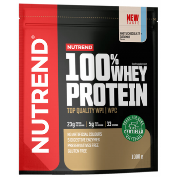 Nutrend, 100% Whey Protein, белый шоколад + кокос, 1000 г (NUT-86936), фото