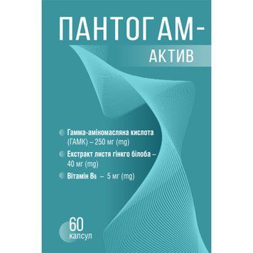 Пантогам-Актив для нормальної роботи нервової системи та усунення розладів пам'яті - 60 капсул, фото