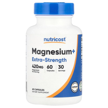 Оксид + гліцинат магнію 210 мг Nutricost Magnesium+ - 60 капсул, фото