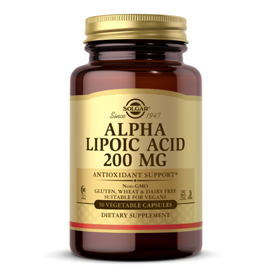 Solgar, Альфа-липоевая кислота, 200 мг, 50 растительных капсул (SOL-00058), фото
