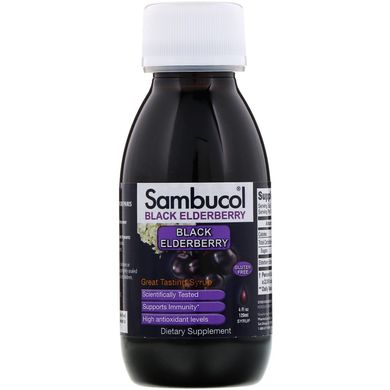 Чорна бузина (формула), Black Elderberry, Sambucol, 120 мл (SBL-00110), фото