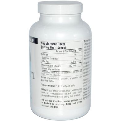 Фосфатидилхолін, Source Naturals, 420 мг, 180 кап., (SNS-00620), фото