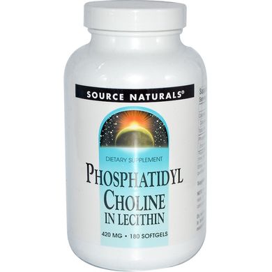 Фосфатидилхолін, Source Naturals, 420 мг, 180 кап., (SNS-00620), фото