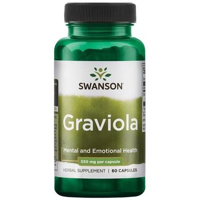 Гравиола, Graviola, Swanson, 530 мг, 60 капсул (SWV-11767), фото