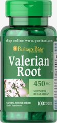 Валериана корень, Valerian Root, Puritan's Pride, 450 мг, 100 капсул (PTP-13390), фото