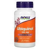 Убихинол 100 мг NOW Foods Ubiquinol - 60 мягких капсул, фото