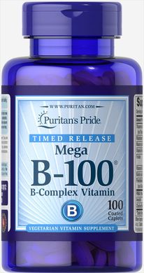 Вітамін В-100 комплекс, Vitamin B-100®, Puritan's Pride, 100 капсул (PTP-12812), фото