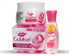 Крем для обличчя із шафраном та куркумою + Рожева вода для обличчя, Gulabari Moisturising Cold Cream + Gulabari Premium Water, Dabur, 55 мл/59 мл (DBR-01499), фото
