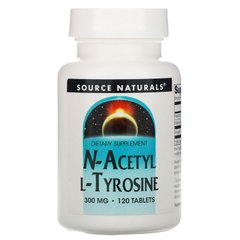 Source Naturals, N-ацетил L-тирозин, 300 мг, 120 таблеток (SNS-00217), фото