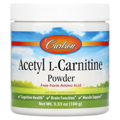 Ацетил -L карнитин, Carlson Labs, порошок 100 г (CAR-07925), фото
