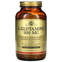 Solgar, L-глютамин, 500 мг, 250 вегетарианских капсул (SOL-01322), фото