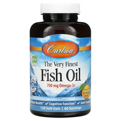 Carlson Labs, Найкращий риб'ячий жир, смак натурального апельсина, 350 мг, 120 м'яких таблеток (CAR-01641), фото