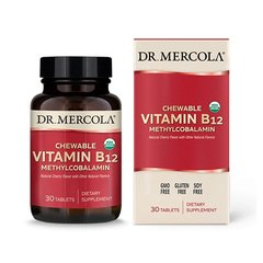 Dr. Mercola, Вітамін В12, 1000 мкг, 30 жувальних таблеток (MCL-03663), фото