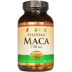 Мака перуанская, Peruvian Maca, Life Time Vitamins, 750 мг, 120 капсул (LIF-50065), фото