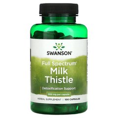 Swanson, Full Spectrum Milk Thistle, Расторопша, 500 мг, 100 капсул (SWV-01966), фото