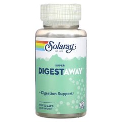 Solaray, Смесь ферментов Super Digestaway для поддержки пищеварения, 90 растительных капсул (SOR-04801), фото