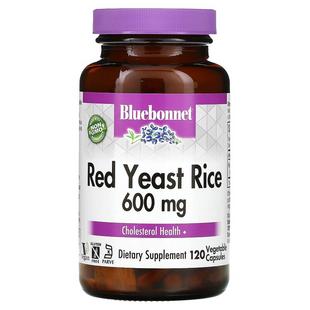 Bluebonnet Nutrition, червоний ферментований рис, 600 мг, 120 вегетаріанських капсул (BLB-01171), фото