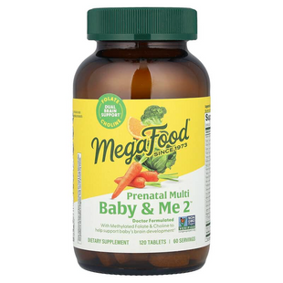 MegaFood, Baby & Me 2, вітаміни для вагітних, 120 таблеток (MGF-10315), фото