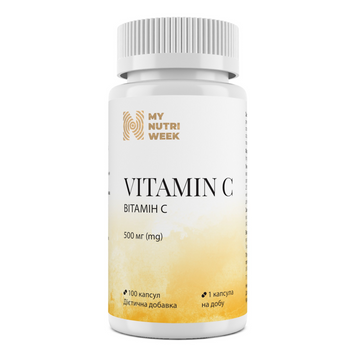 My Nutri Week, Витамин С, Vitamin C, My Nutri Week, 500 мг, 100 капсул (MNW-532573), фото
