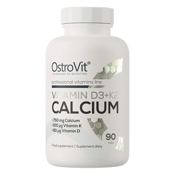 Ostrovit, Вітамін D3+K2+ Кальцій, Vitamin D3+K2 Calcium, 90 таблеток (OST-61862), фото