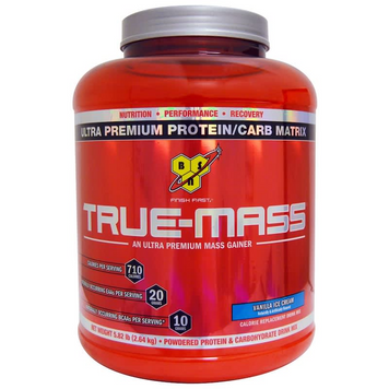 BSN, True-Mass, Ultra Premium Protein/Carb Matrix, белково-углеводная смесь ультрапремиального качества, со вкусом ванильного мороженого, 2640 г (BSN-00660), фото