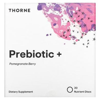 Thorne Research, Prebiotic+, пребіотики, гранат та ягоди, 30 розчинних дисків з поживними речовинами (THR-01129), фото