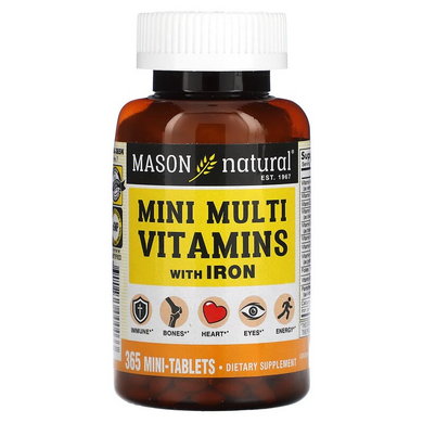 Mason Natural, Мультивитамины с железом, 365 мини-таблеток (MAV-00003), фото