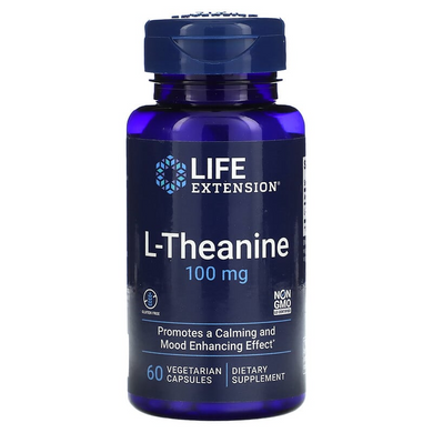 Life Extension, L-теанин, 100 мг, 60 растительных капсул (LEX-16836), фото